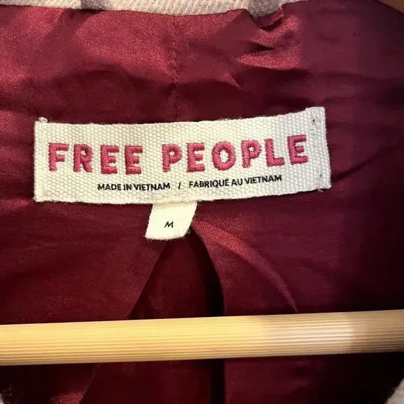 Free People Size Medium Oversized Tan Slouchy Coat Blazer - Picture 2 of 11